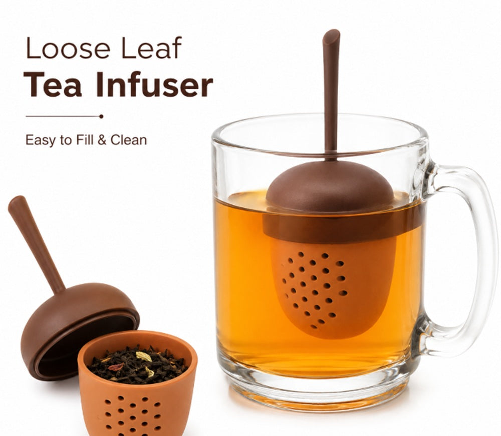 Pine Cone Silicone Tea Infuser with Long Handle for Loose-Leaf Tea | TIKA
