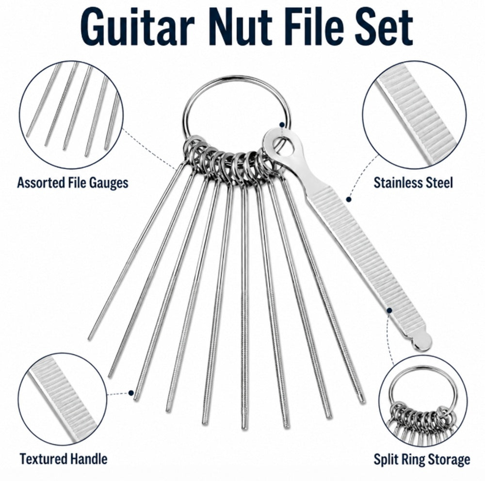 Guitar Nut Slotting Saw & File Kit for Repair & Setup | TIKA