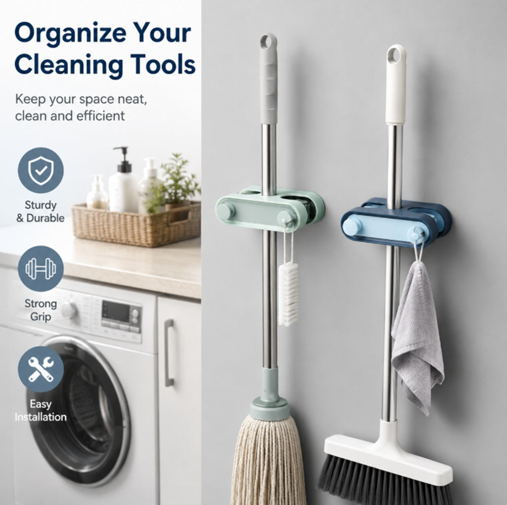2-Pack Wall-Mounted Broom and Mop Holders | TIKA