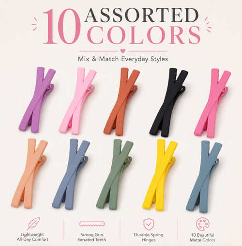 10-Piece Colorful Hair Clip & Barrette Set | TIKA