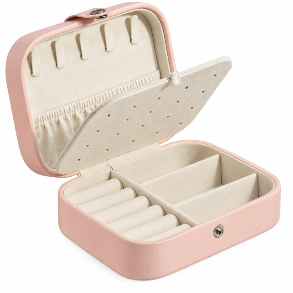 Compact Leather Travel Jewelry Organizer Box | TIKA