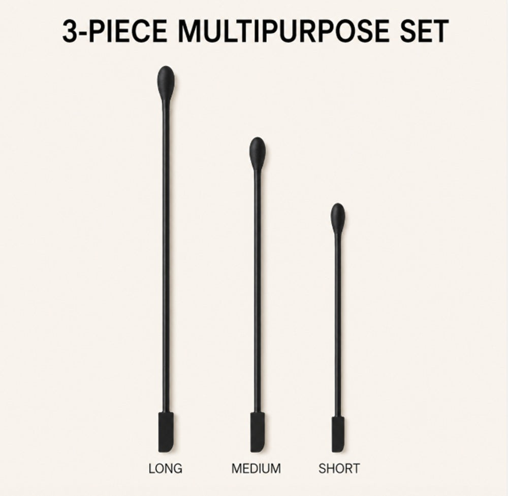 3-Piece Silicone Jar & Bottle Scraper Spatula Set | TIKA