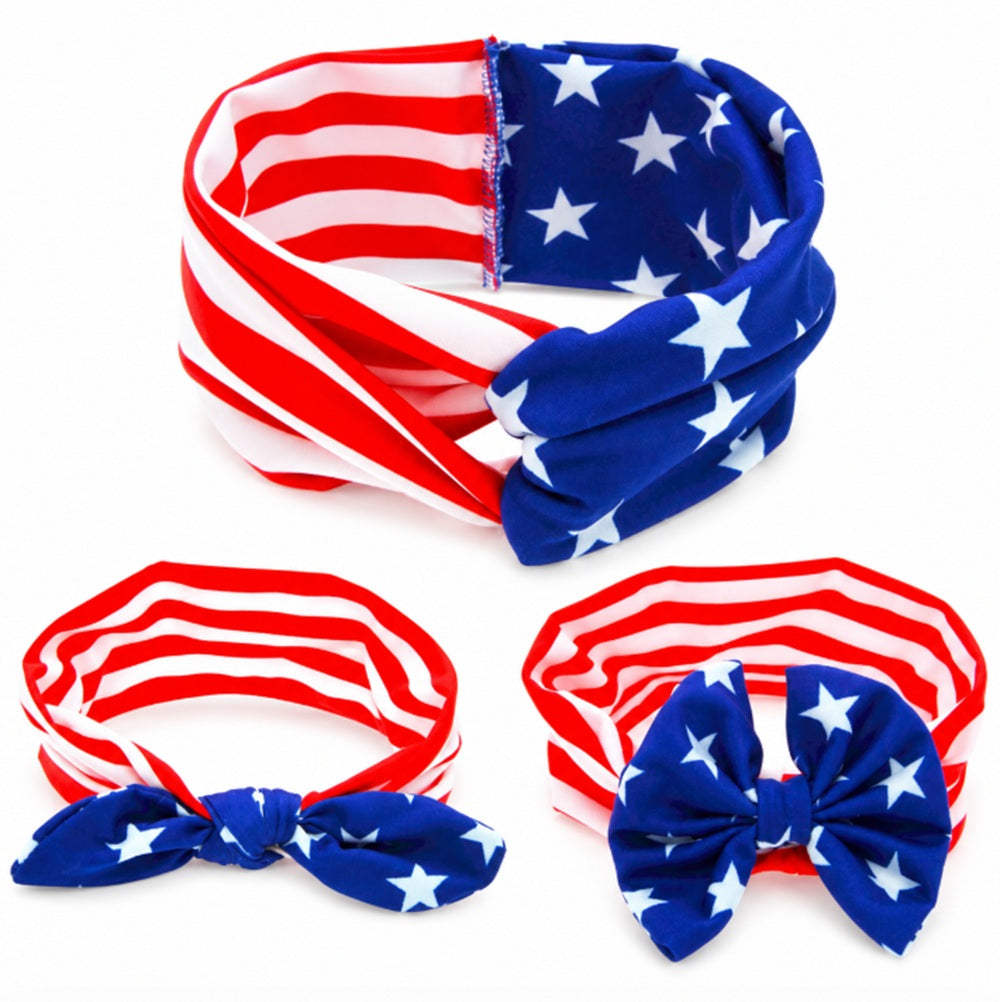 3-Pack Baby Girl Flower & Bow Elastic Headbands | TIKA