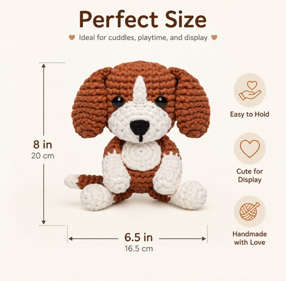 Puppy Beagle Crochet Kit for Beginners with Video Tutorials – TIKA