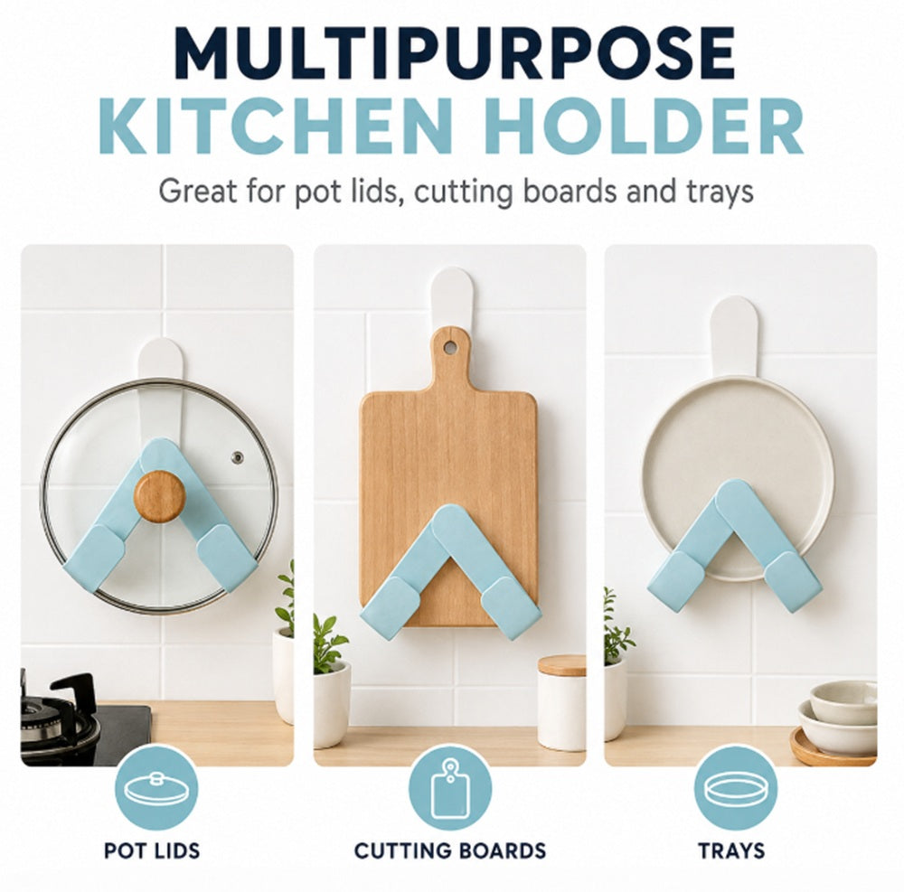 Adjustable Wall-Mounted Pot Lid Holder & Pan Lid Organizer | TIKA
