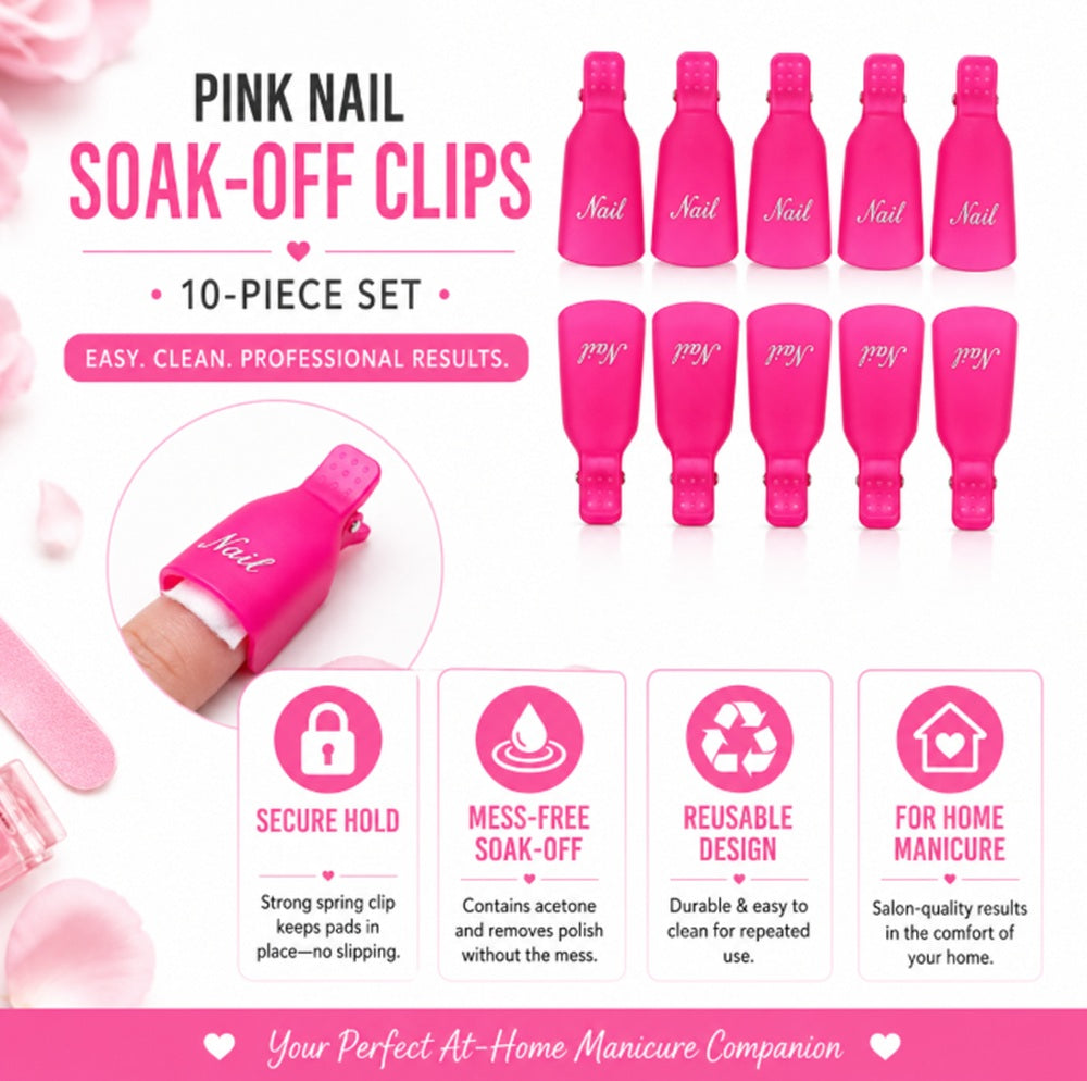 10-Pack Gel Nail Polish Soak-Off Clips | TIKA