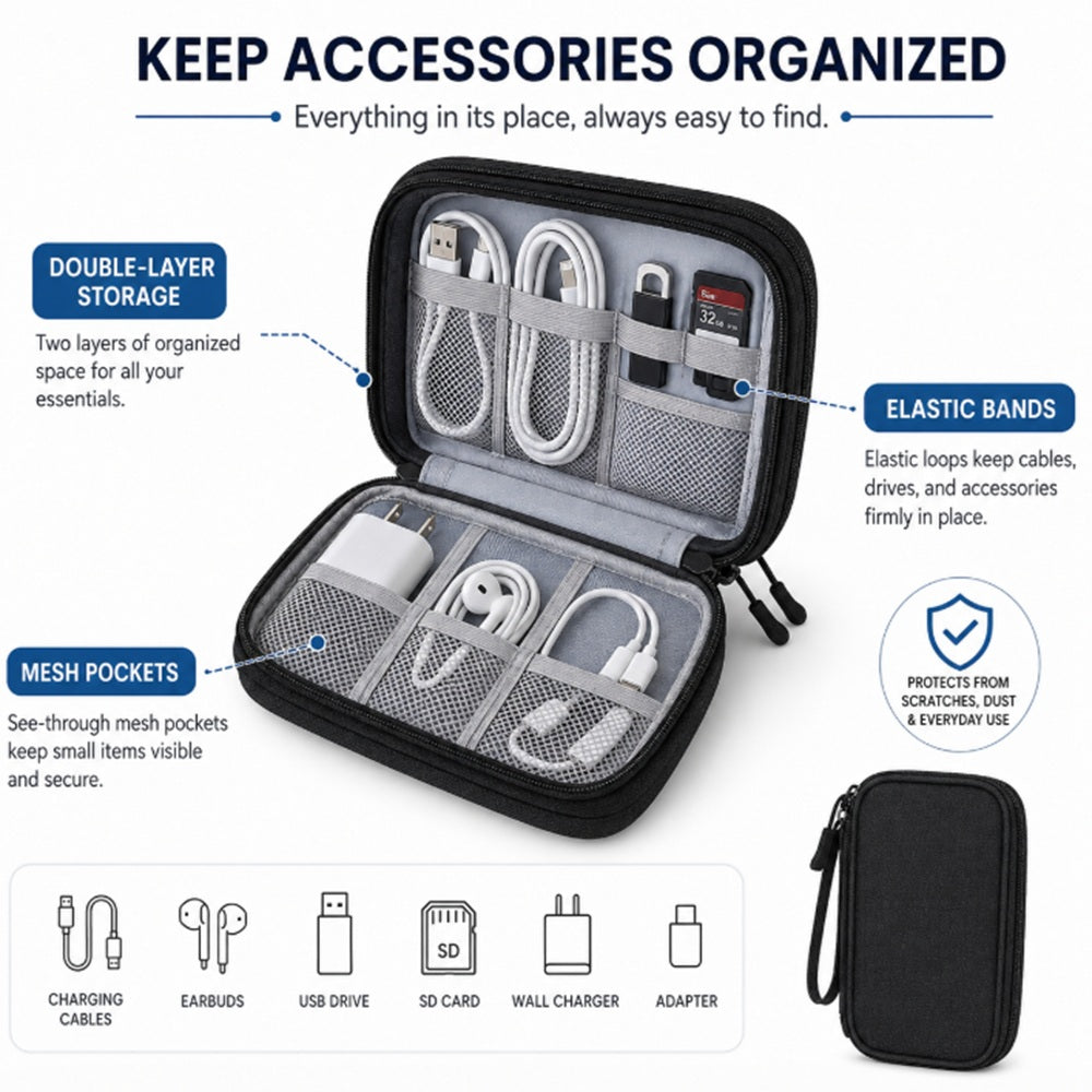 Waterproof Electronics Organizer Travel Bag | TIKA