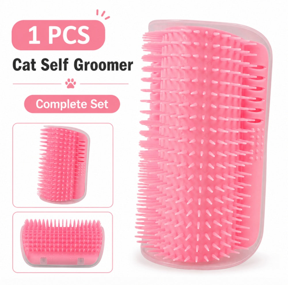 Cat Self-Grooming Corner Brush with Catnip Holder | TIKA