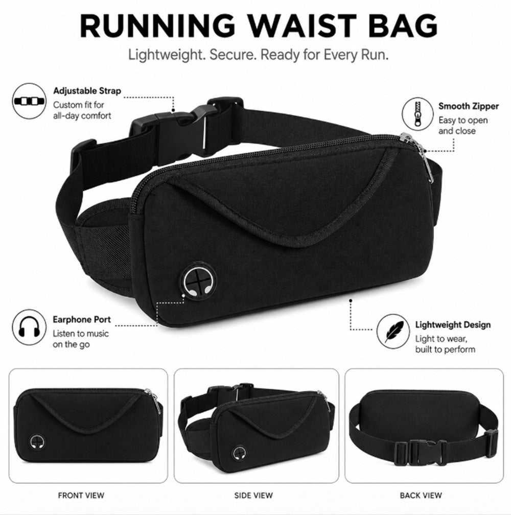 Adjustable Water-Resistant Running Belt Phone Pouch | TIKA