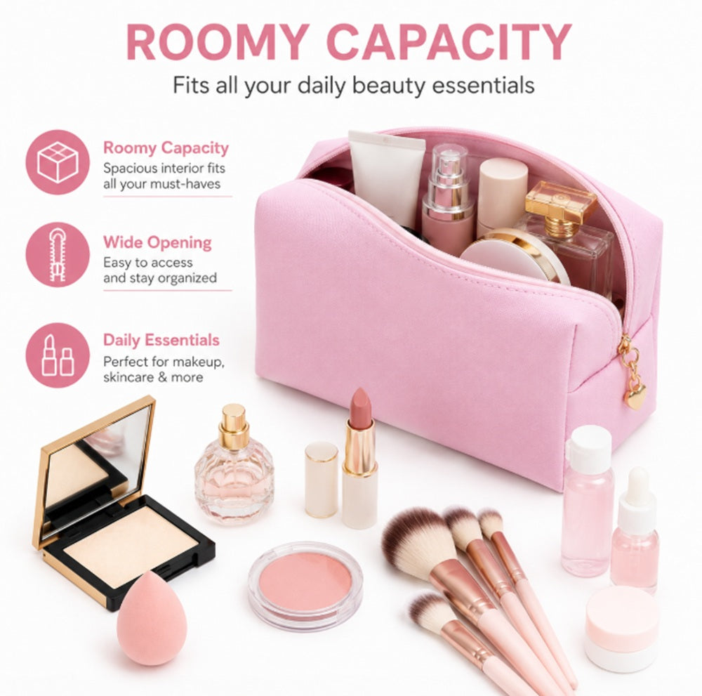 PU Leather Makeup Bag & Cosmetic Organizer Pouch | TIKA