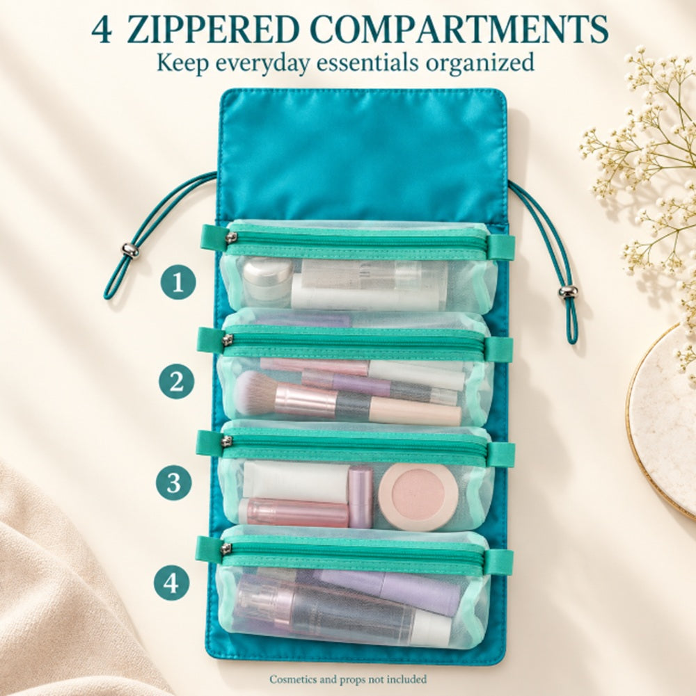 4-in-1 Foldable Hanging Makeup Organizer Bag | TIKA