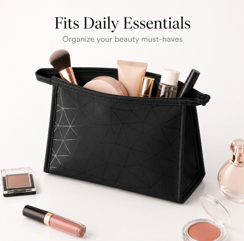 PU Leather Zipper Makeup Bag & Travel Cosmetic Pouch | TIKA