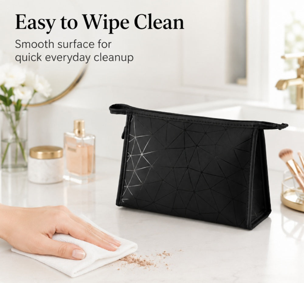 PU Leather Zipper Makeup Bag & Travel Cosmetic Pouch | TIKA