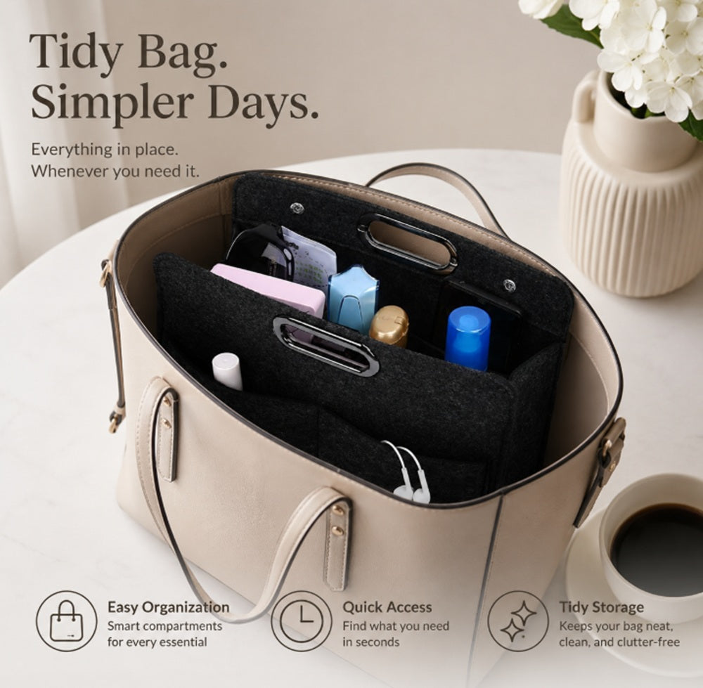 Felt Handbag Organizer Insert with Multiple Pockets | TIKA