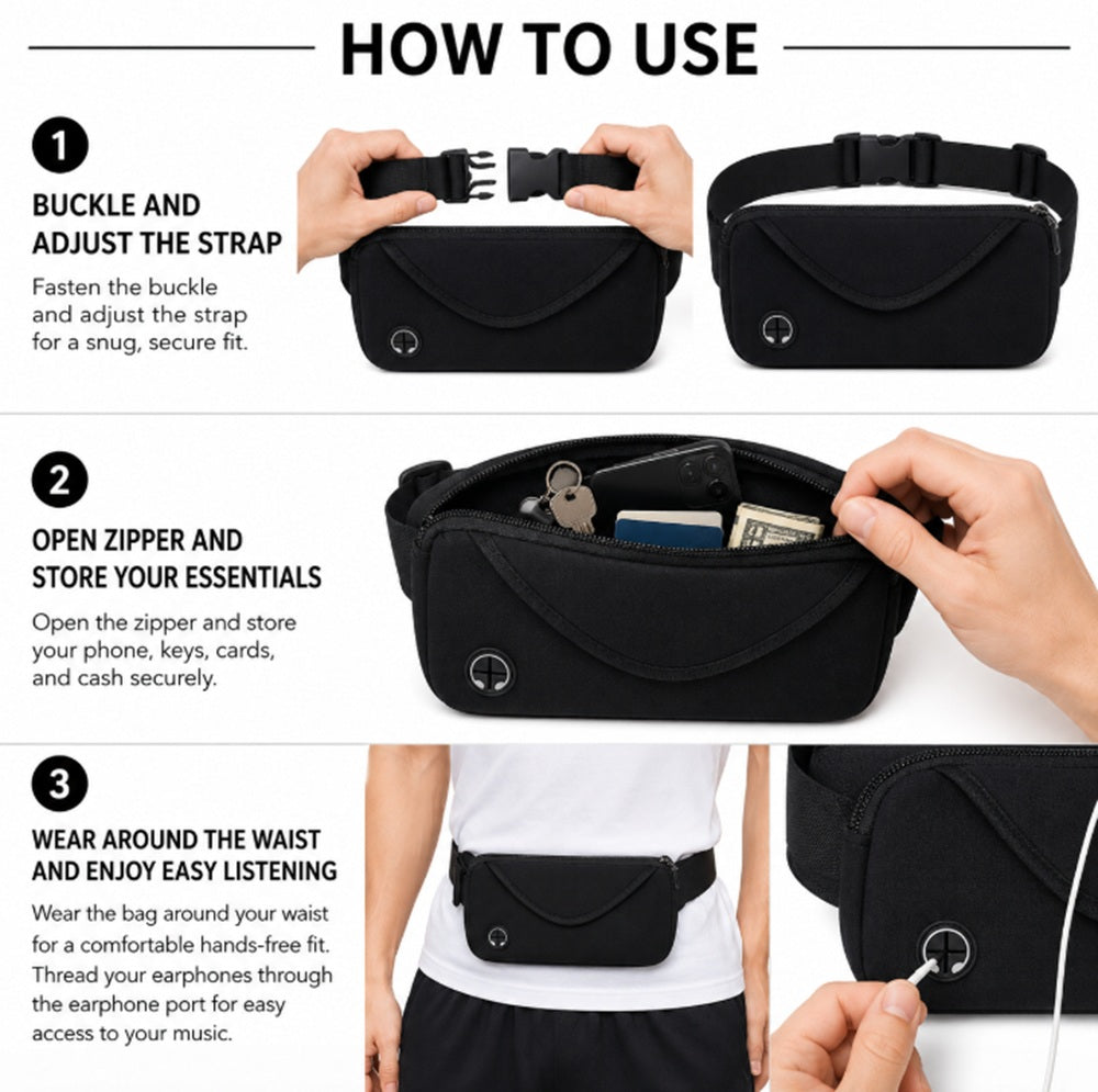 Adjustable Water-Resistant Running Belt Phone Pouch | TIKA