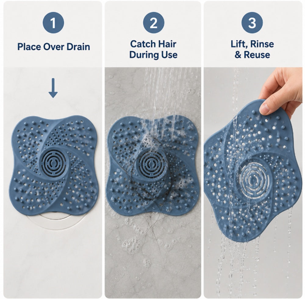 Hair Catcher Drain Cover for Shower & Sink, 1-Pack | TIKA