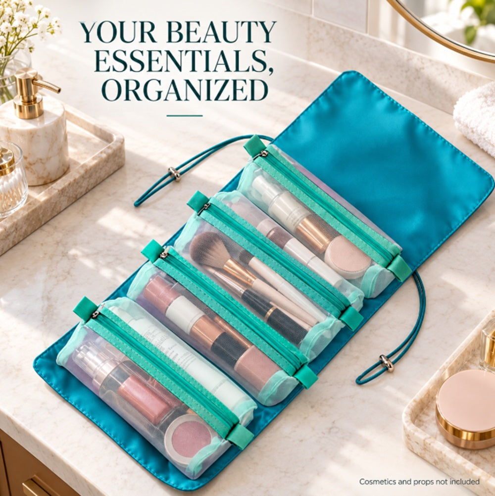 4-in-1 Foldable Hanging Makeup Organizer Bag | TIKA