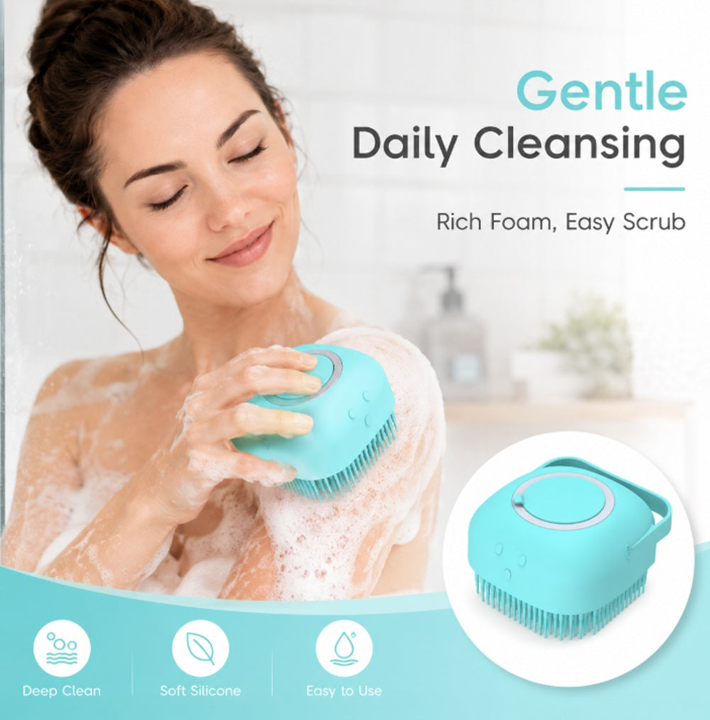 Silicone Bath Brush with Soap Dispenser | TIKA