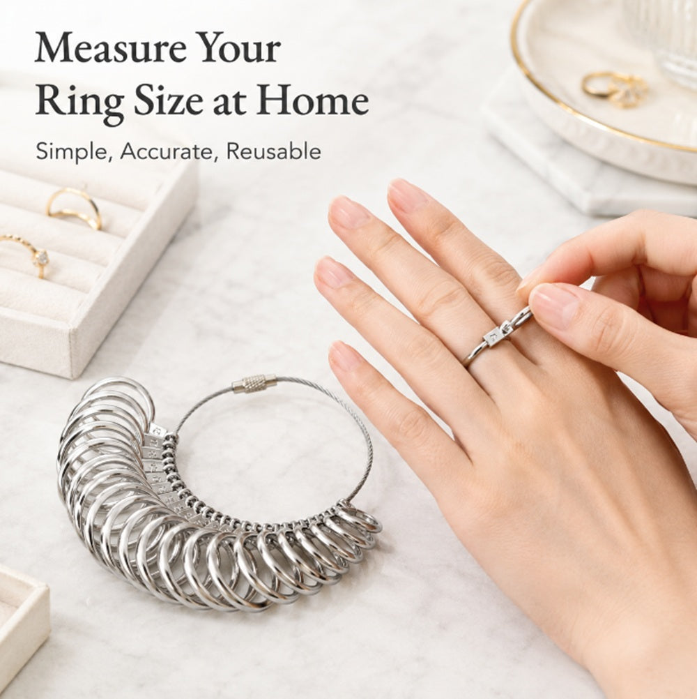 Metal Ring Sizer Gauge & Mandrel Measuring Set | TIKA