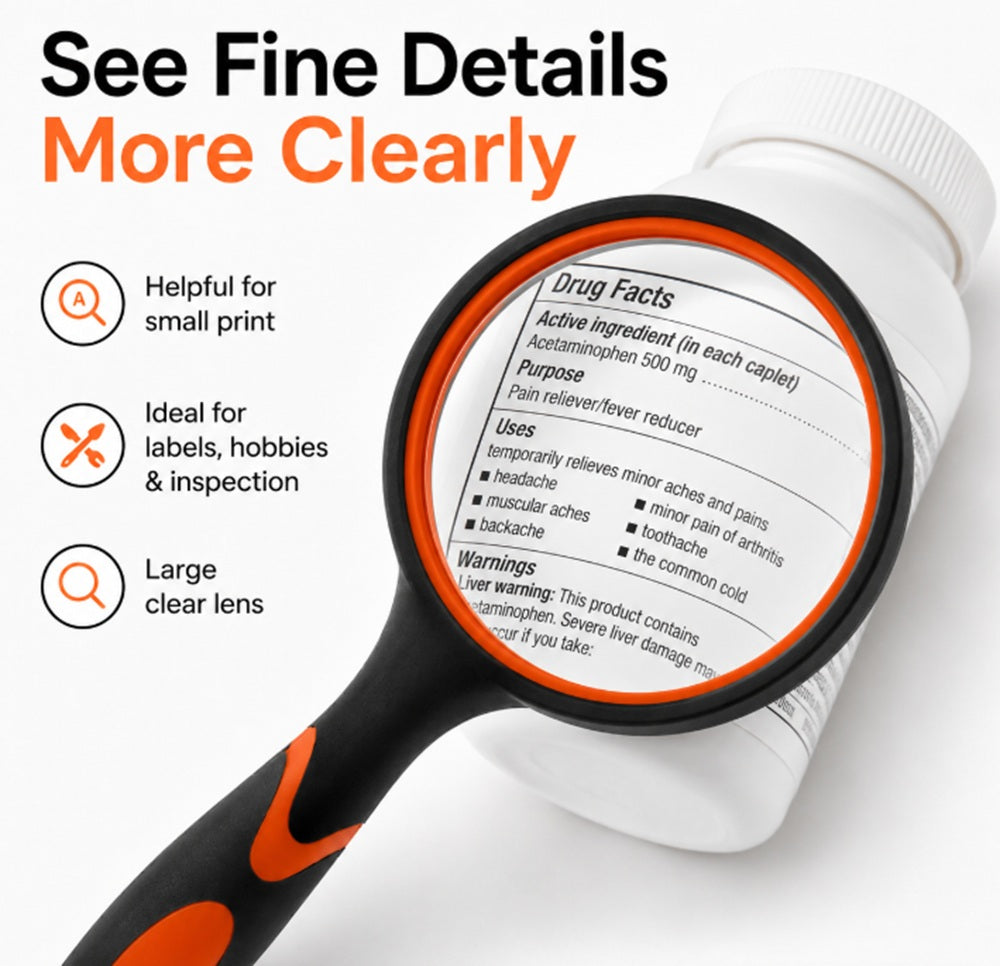 10X Handheld Magnifying Glass, 75mm | TIKA