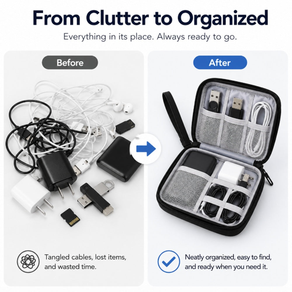 Waterproof Electronics Organizer Travel Bag | TIKA