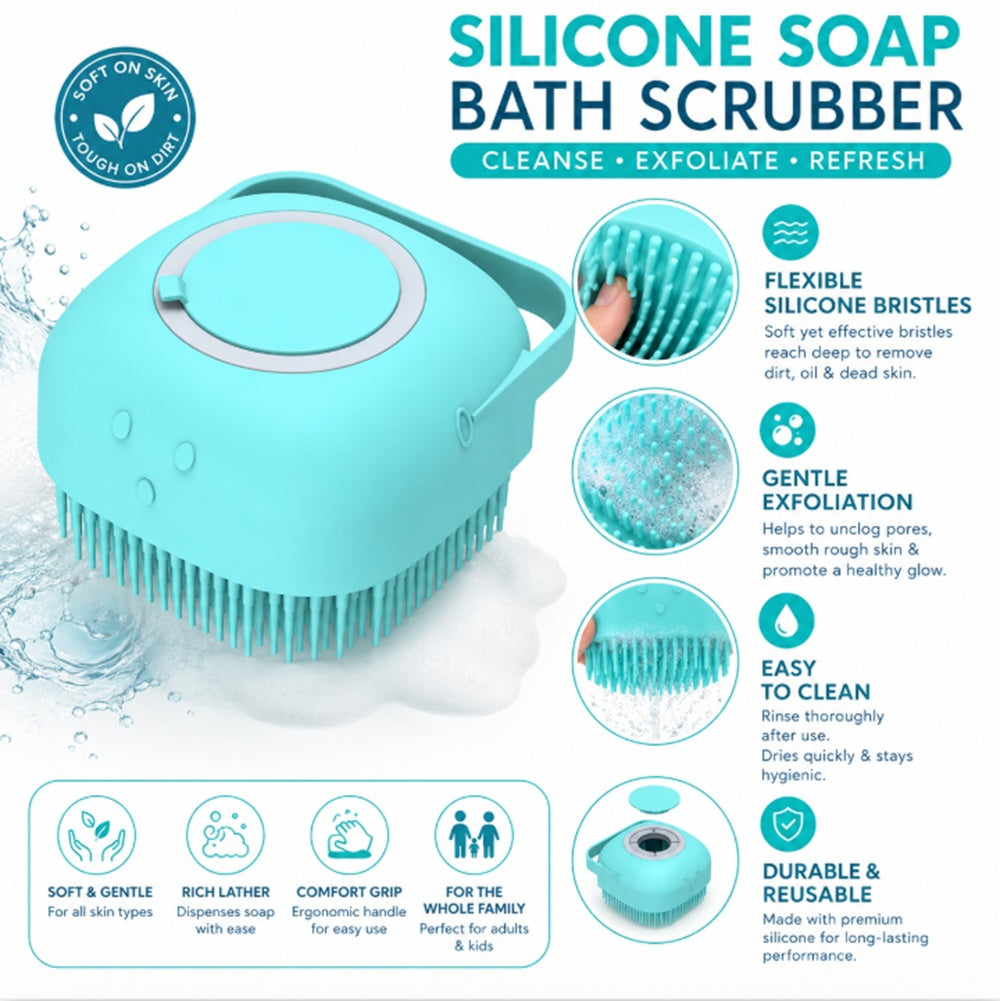 Silicone Bath Brush with Soap Dispenser | TIKA