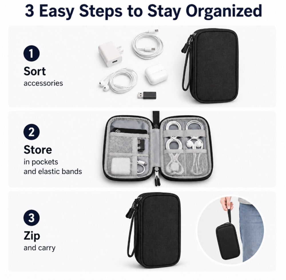 Waterproof Electronics Organizer Travel Bag | TIKA