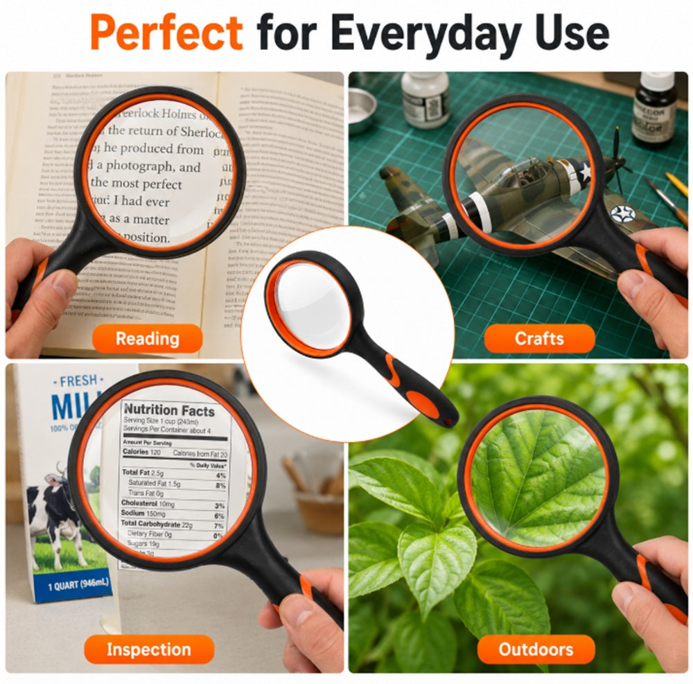 10X Handheld Magnifying Glass, 75mm | TIKA