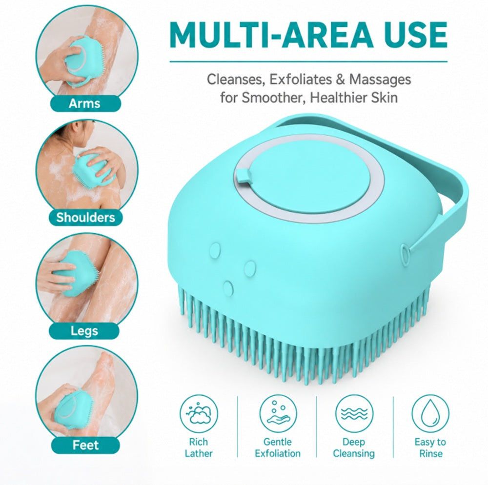 Silicone Bath Brush with Soap Dispenser | TIKA