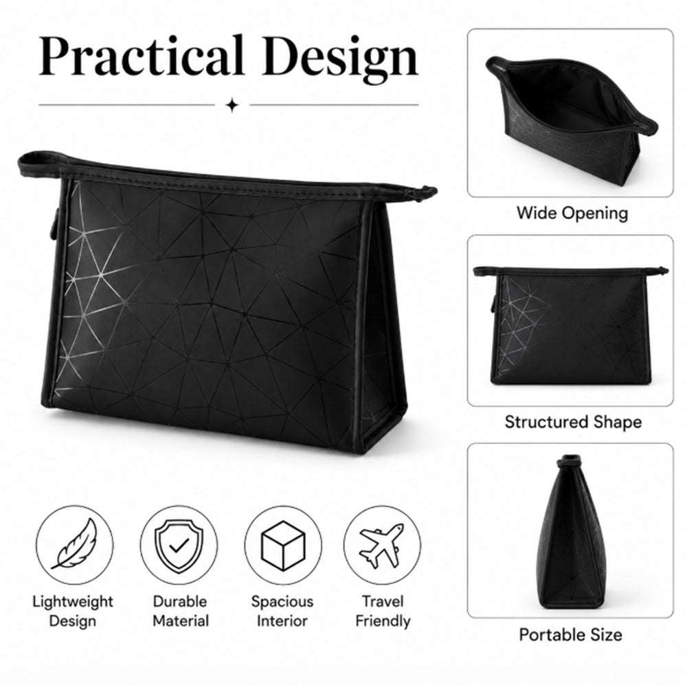 PU Leather Zipper Makeup Bag & Travel Cosmetic Pouch | TIKA