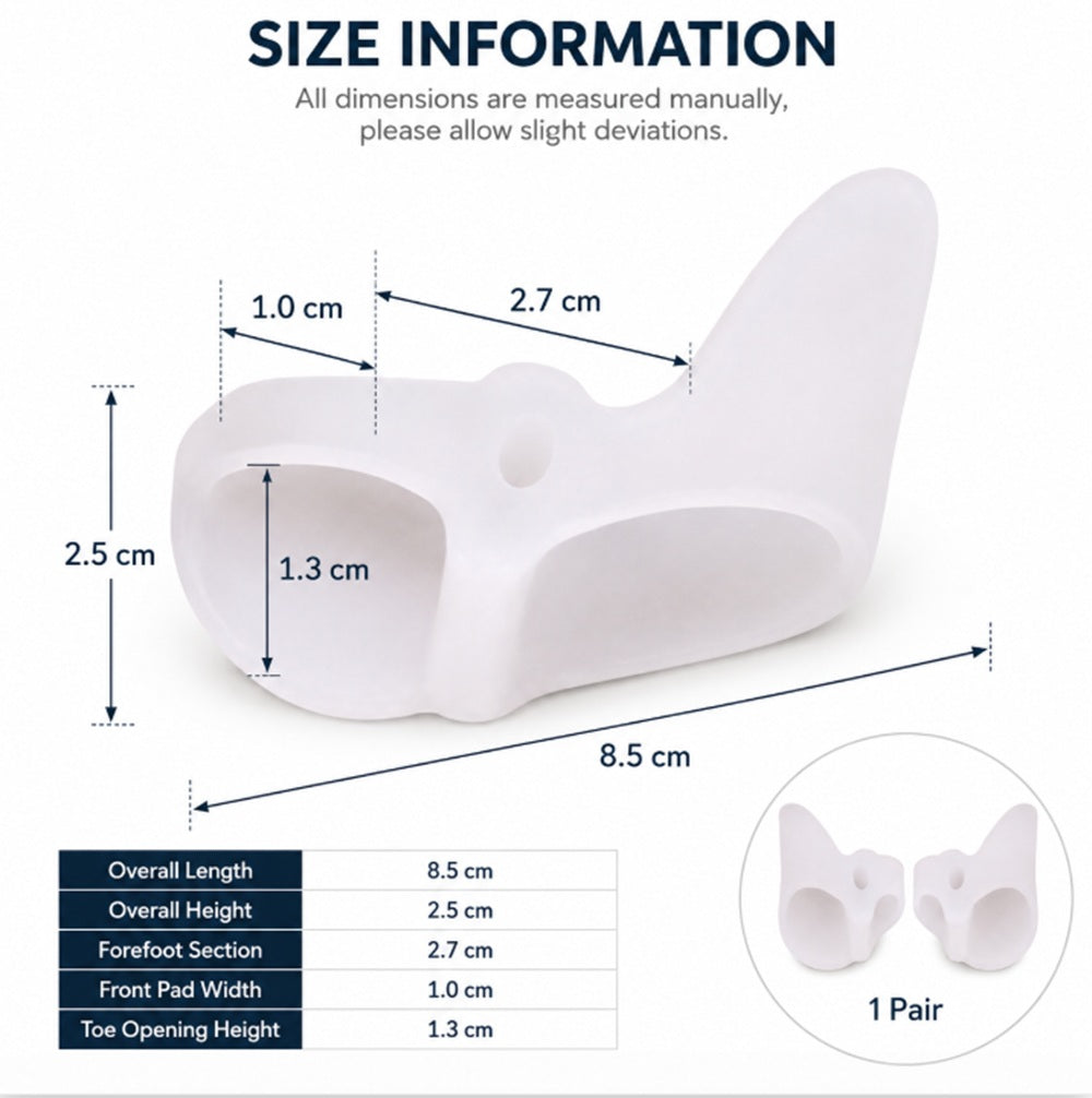 1-Pair Reusable Silicone Gel Toe Separators | TIKA
