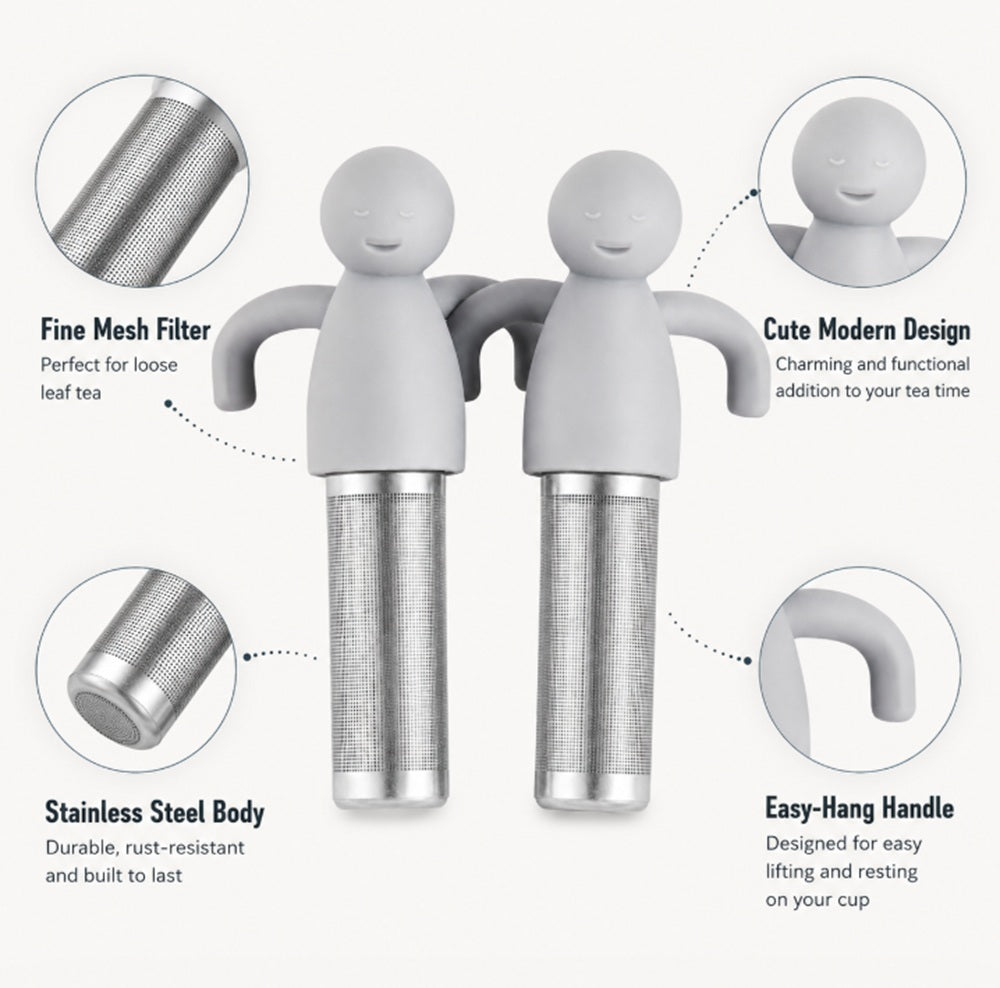 2-Pack Stainless Steel Mesh Tea Infusers with Silicone Handles | TIKA