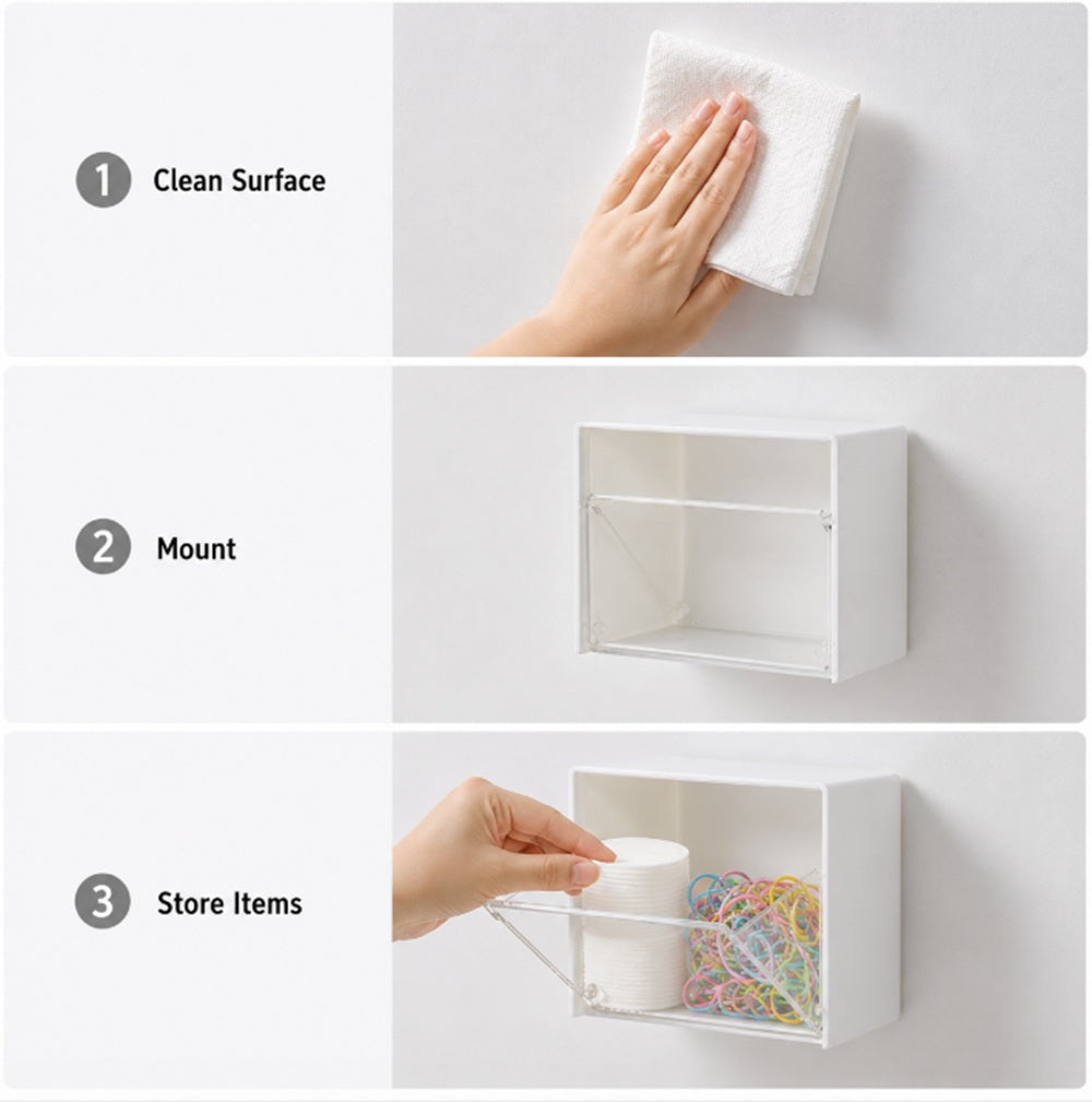 Wall-Mounted Cotton Swab Holder with Clamshell Lid | TIKA