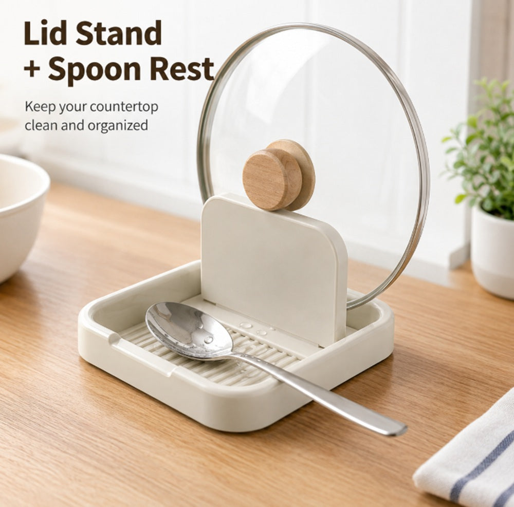 Foldable Pot Lid Holder & Spoon Rest Rack for Cooking Utensils | TIKA