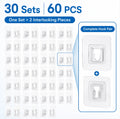 30-Set Clear Double-Sided Adhesive Wall Hooks | TIKA