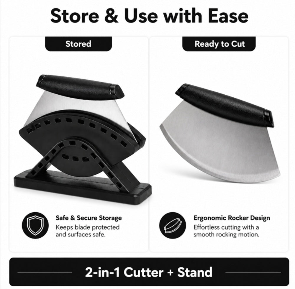 Heavy-Duty Stainless Steel Pizza Cutter Wheel with Protective Cover | TIKA