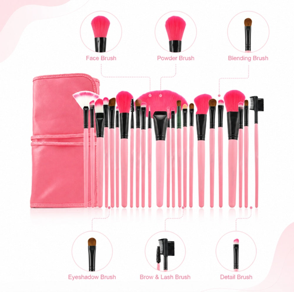 24-Piece Makeup Brush Set with Case | TIKA