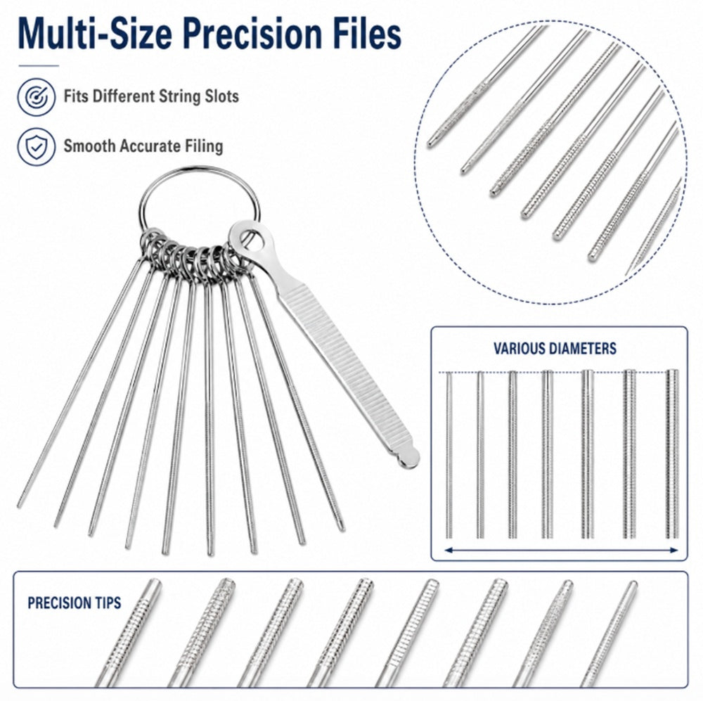 Guitar Nut Slotting Saw & File Kit for Repair & Setup | TIKA