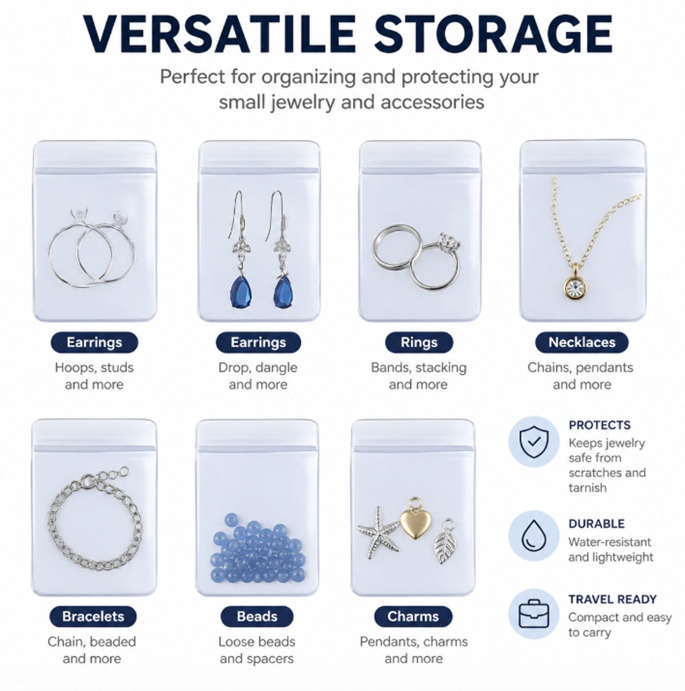 100-Pack Clear PVC Coin Storage Bags, 5 × 7cm | TIKA