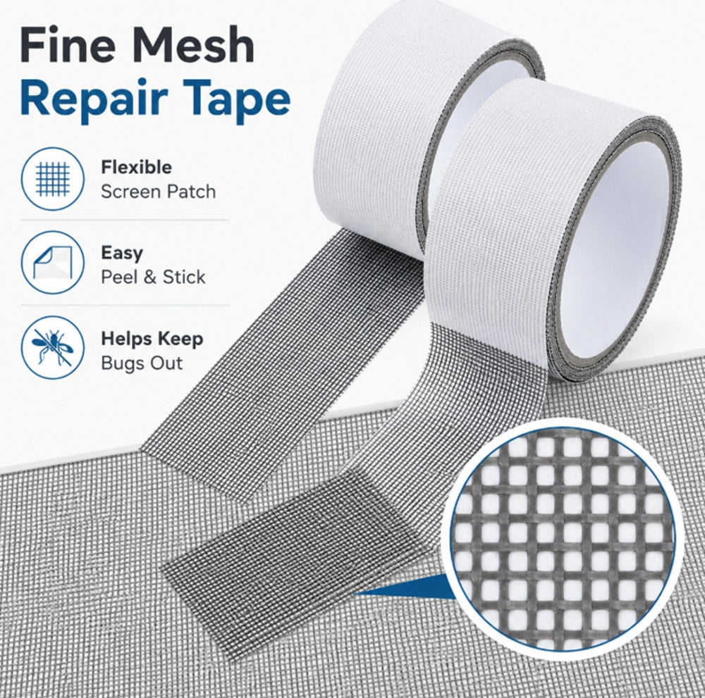 2-Pack Self-Adhesive Fiberglass Screen Repair Tape | TIKA