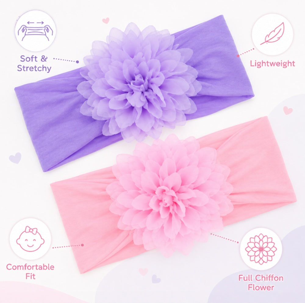5-Pack Baby Girl Turban Bow Headbands | TIKA