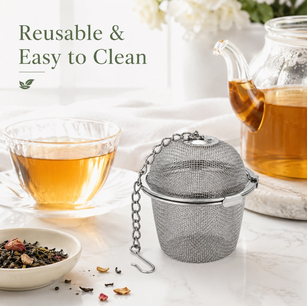 Stainless Steel Mesh Tea Infuser Ball with Chain for Loose-Leaf Tea | TIKA