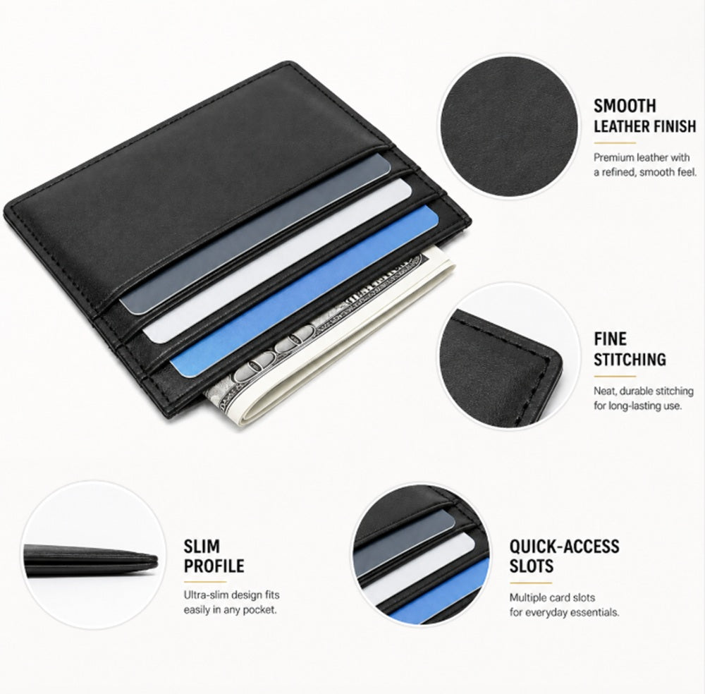 Slim RFID Blocking Leather Card Wallet | TIKA