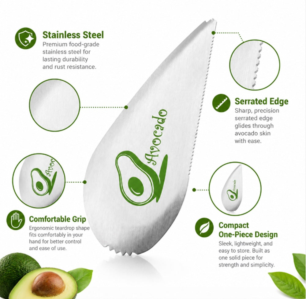 Stainless Steel Avocado Slicer, Pit Remover & Peeler – TIKA