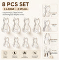 8-Pack Cat-Shaped Adhesive Wall Hooks | TIKA