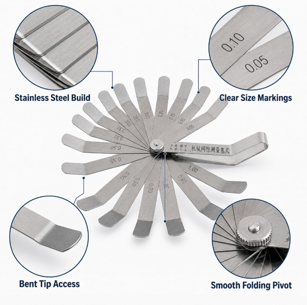 16-Blade Feeler Gauge for Gap & Clearance Measuring | TIKA