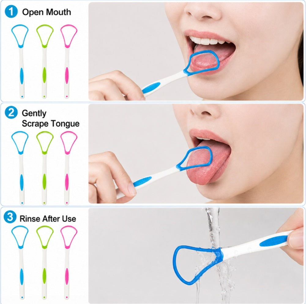 3-Pack Reusable Tongue Scrapers for Adults | TIKA