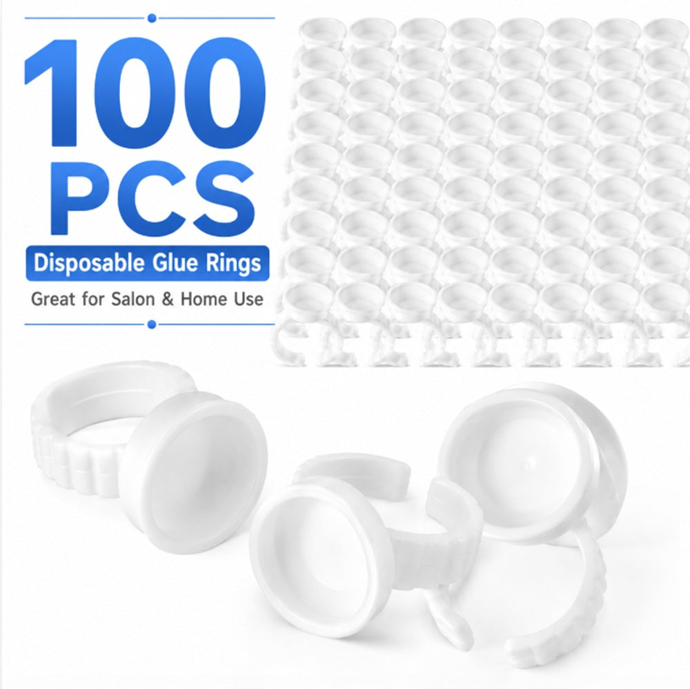 100-Pack Disposable Glue & Pigment Cup Rings | TIKA