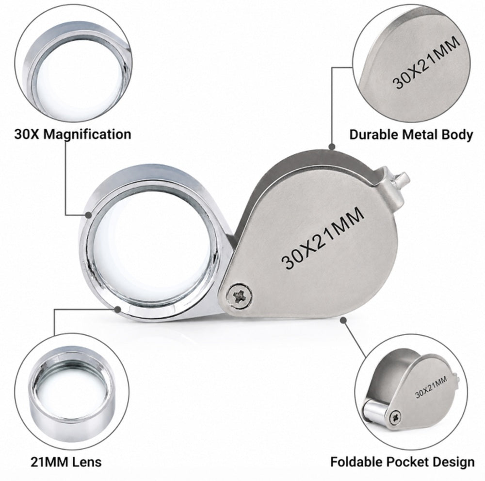 30X 21mm Jeweler Loupe Magnifier | TIKA