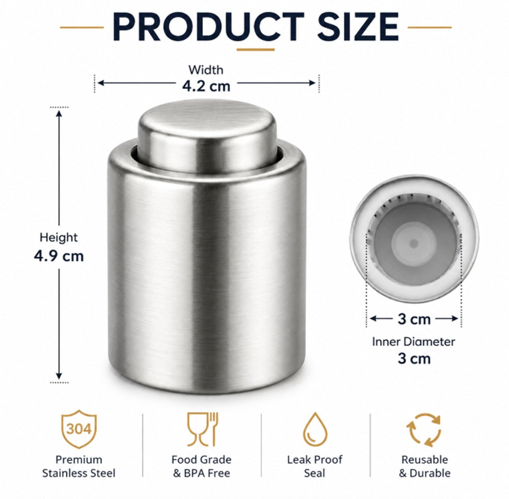 Vacuum Wine Bottle Stopper & Freshness Preserver | TIKA